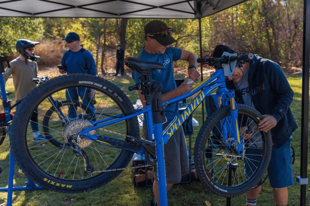 Mike Boon volunteering at Shredfest, a kids learn to mountain bike event in Trabucco Canyon, CA